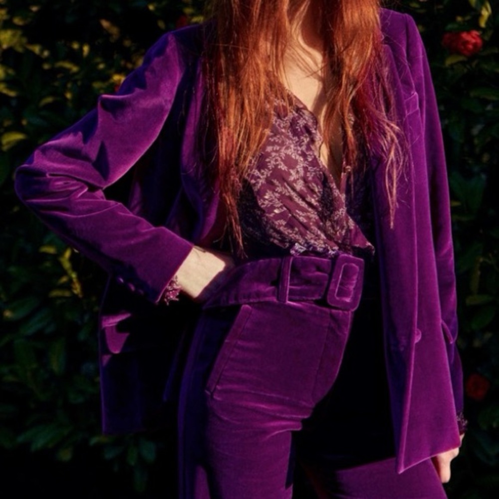 [NWT] Sezane Violet Purple Velvet Lukas Trousers